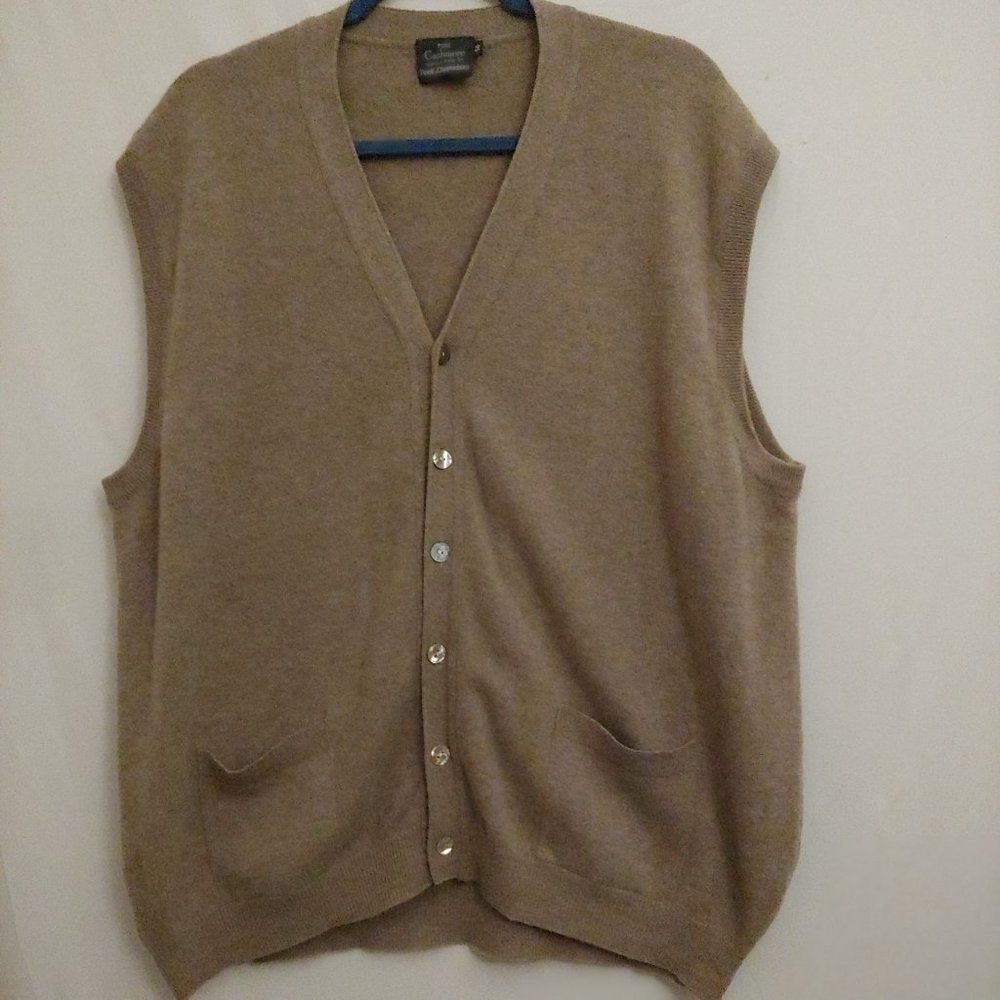 Peek & Cloppenburg Mens Pure Cashmere Taupe Full Size 56